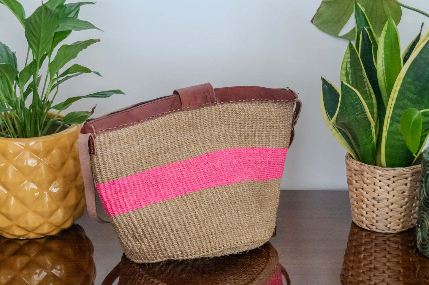 Woven Kiondo Tote Bag- Medium (Handwoven African Bag | Boho Gift for Her | Eco-Friendly Summer)