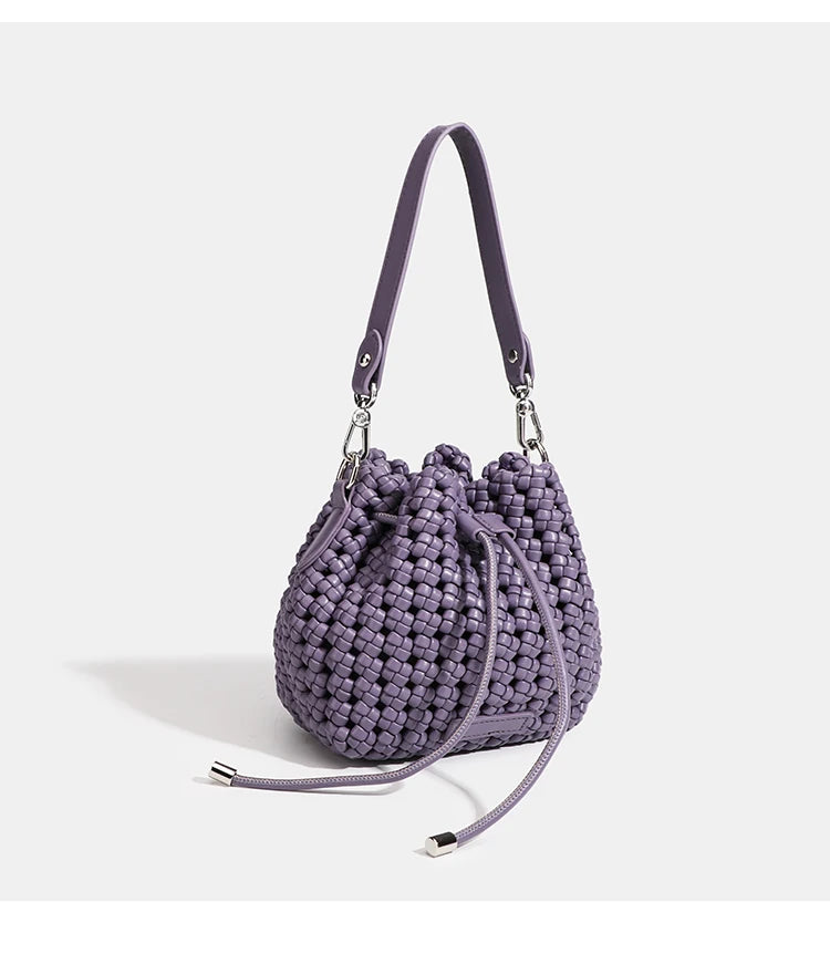 Aurora Weave – Silver Statement Bag