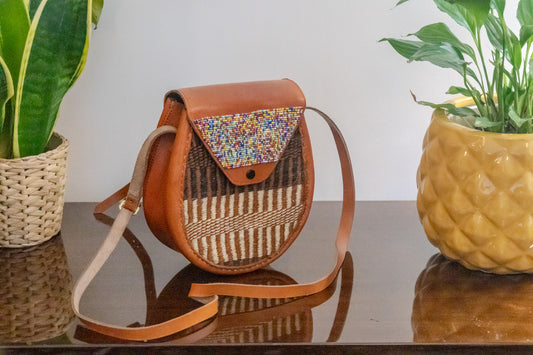 Safari Circle Bag - (Handwoven African Bag | Boho Gift for Her | Eco-Friendly Summer)