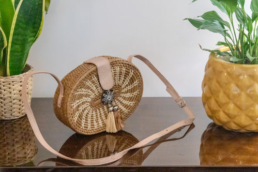 Safari oval Bag- (Handwoven African Bag | Boho Gift for Her | Eco-Friendly Summer)