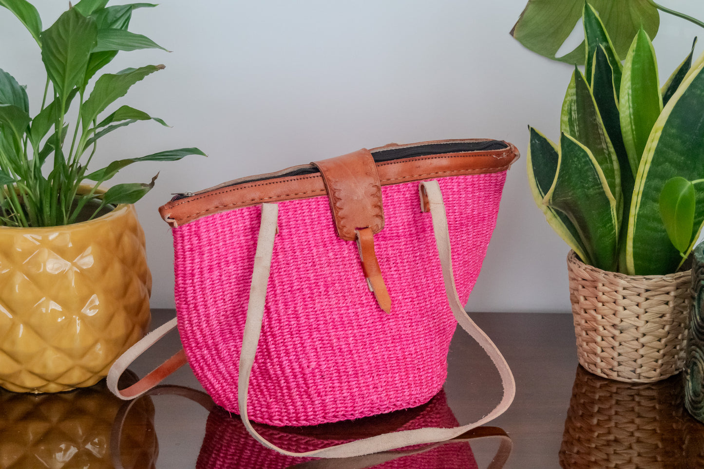 Woven Kiondo Tote Bag- Medium (Handwoven African Bag | Boho Gift for Her | Eco-Friendly Summer)