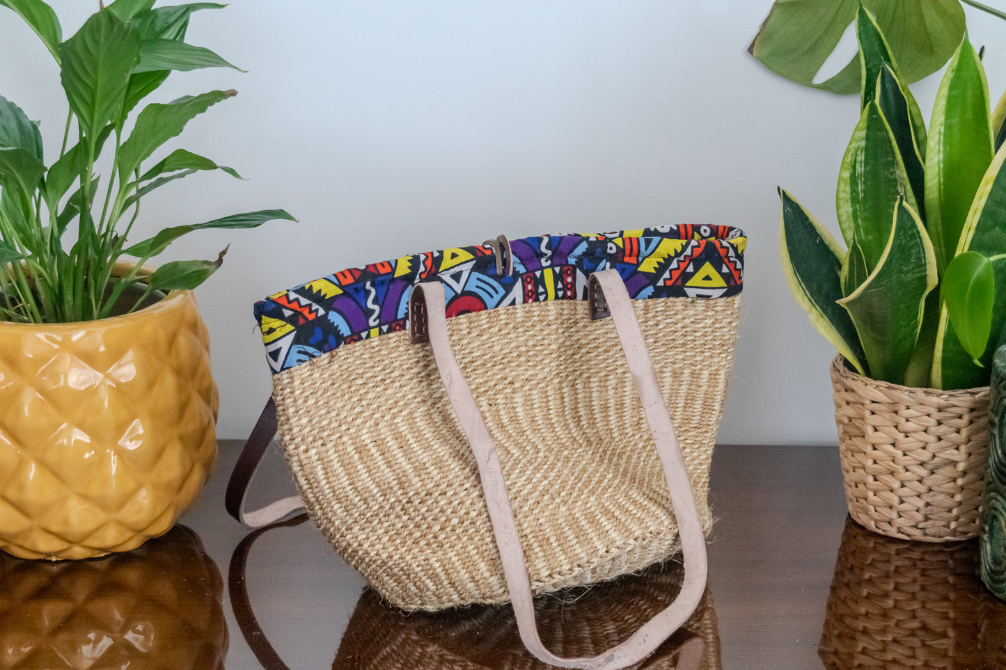 Woven Kiondo Tote Bag- Medium (Handwoven African Bag | Boho Gift for Her | Eco-Friendly Summer)