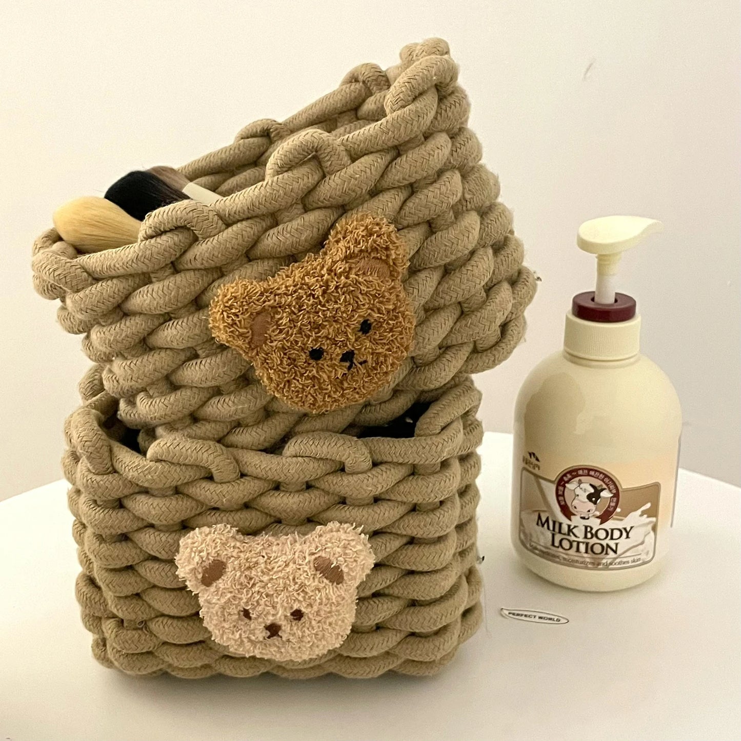 Bear Buddy – Woven Cotton Kids Storage Basket
