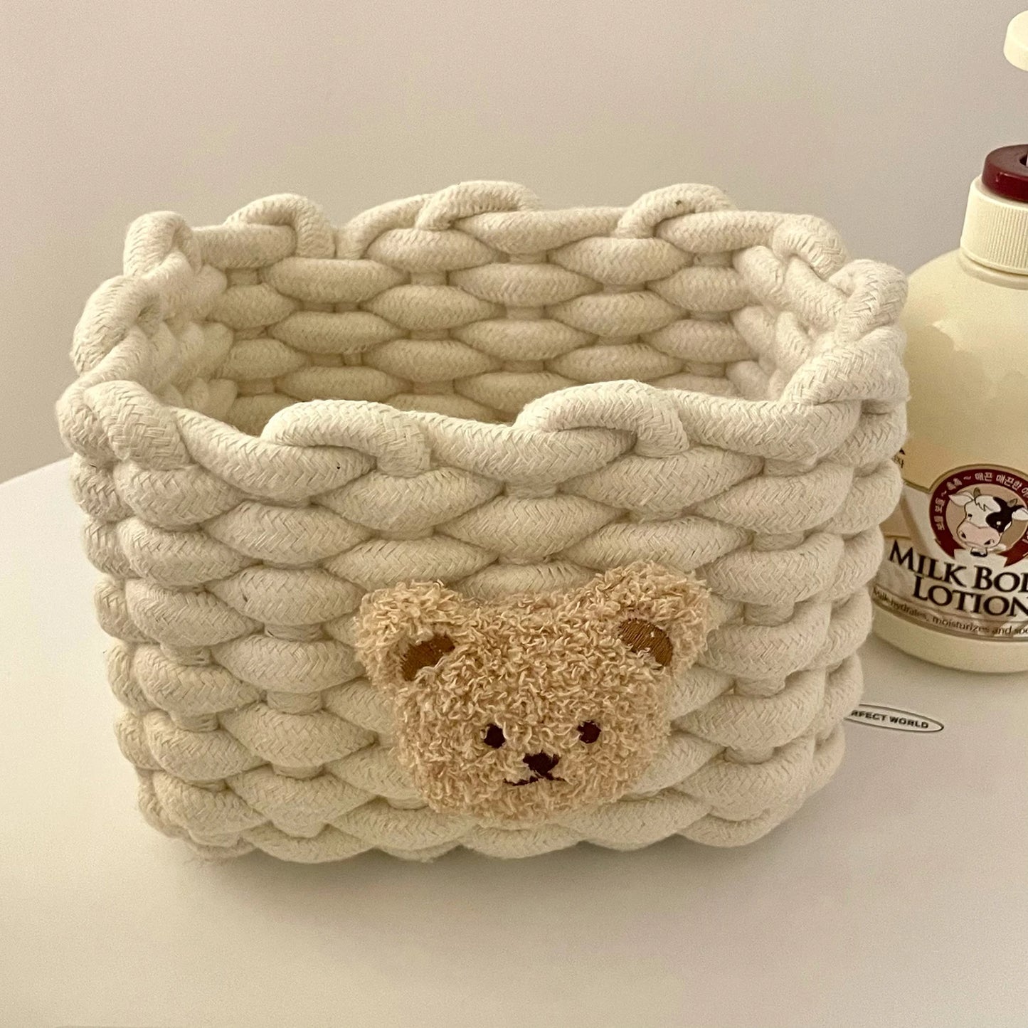 Bear Buddy – Woven Cotton Kids Storage Basket