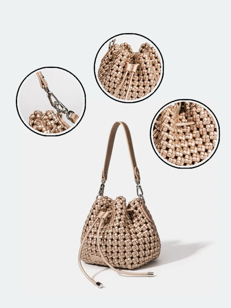 Aurora Weave – Silver Statement Bag
