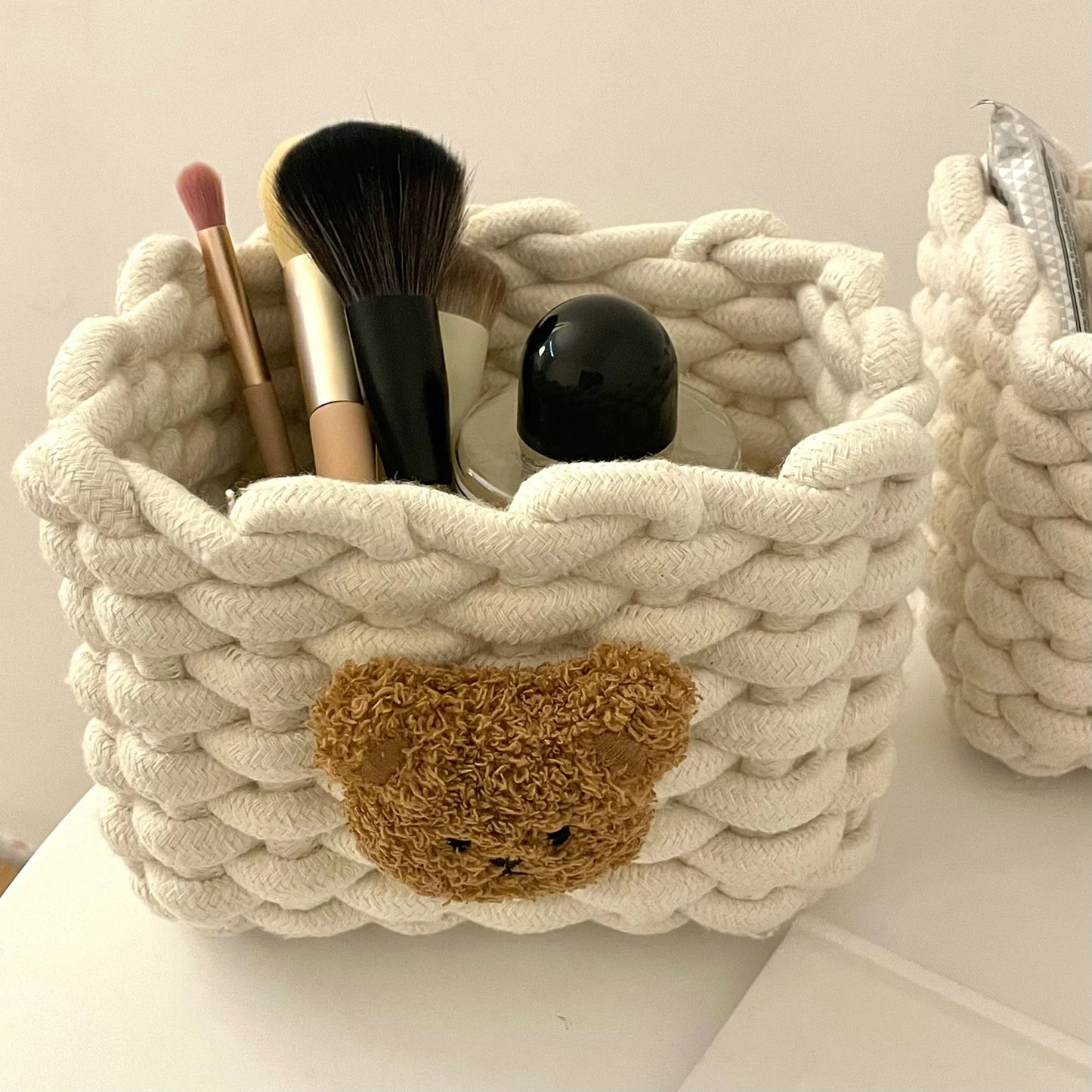 Bear Buddy – Woven Cotton Kids Storage Basket