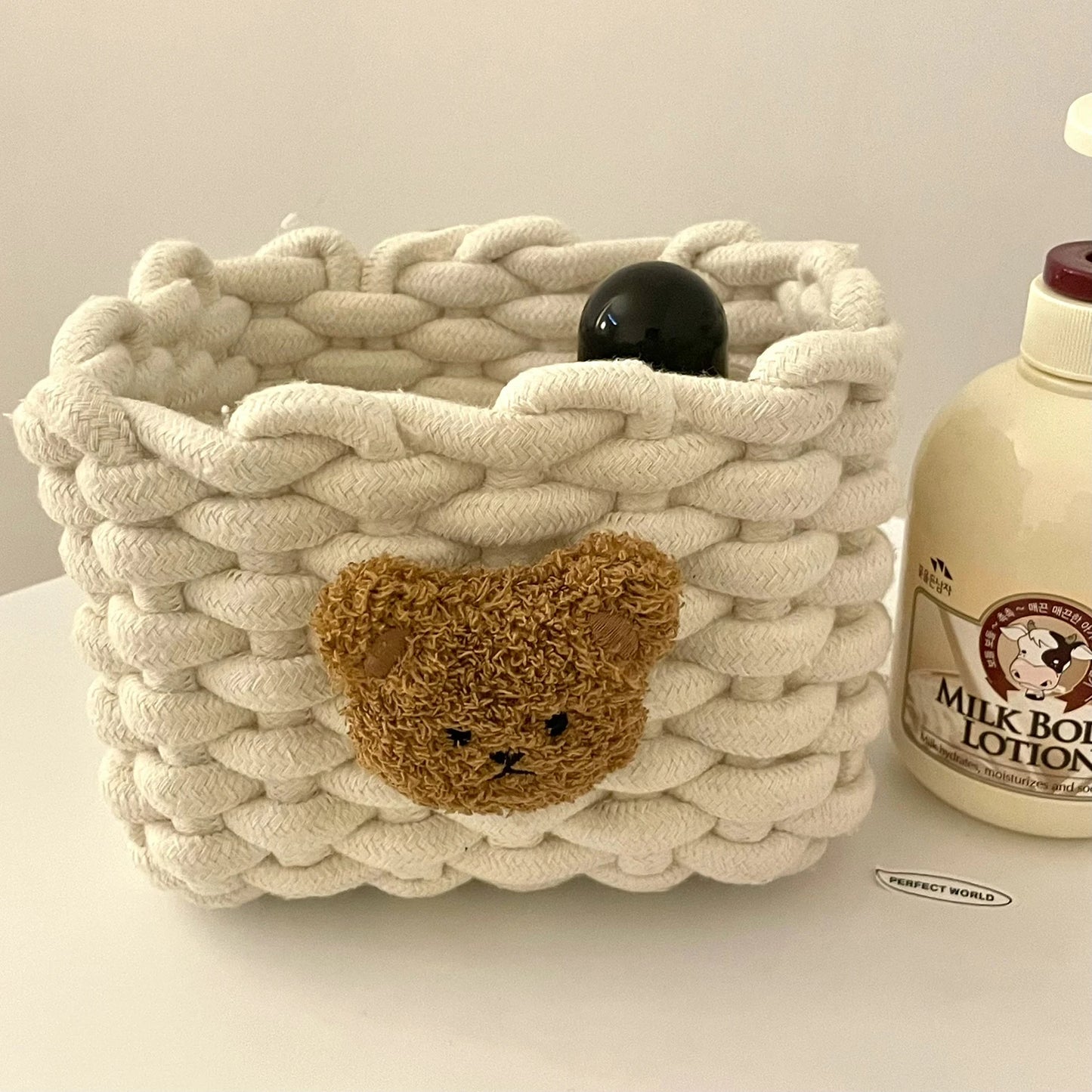 Bear Buddy – Woven Cotton Kids Storage Basket