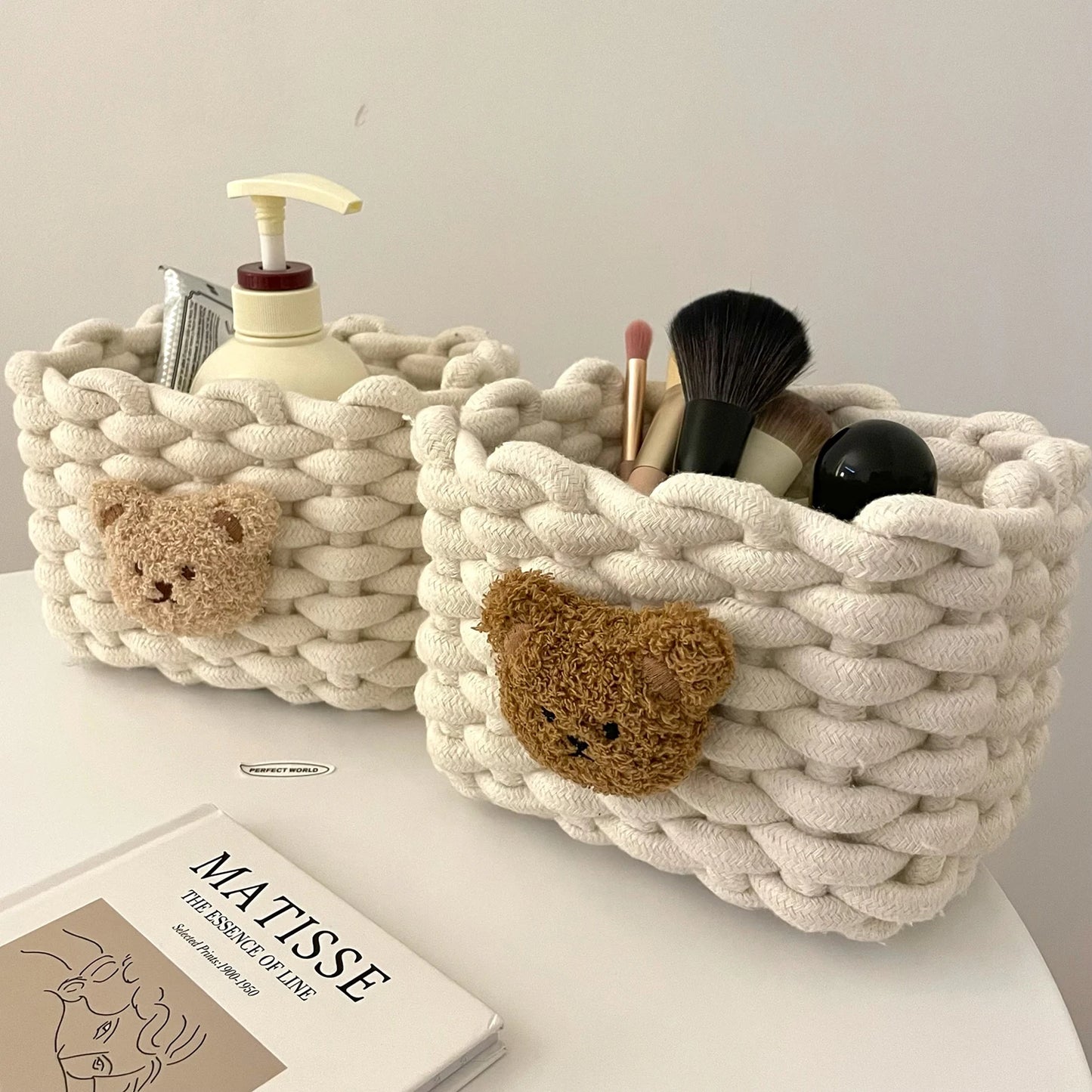 Bear Buddy – Woven Cotton Kids Storage Basket
