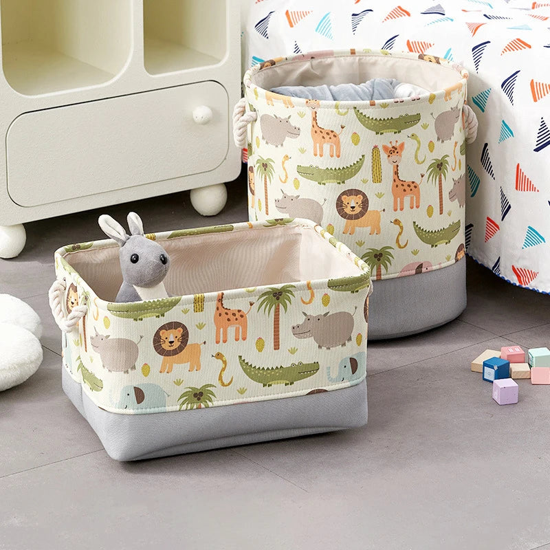 TidyTales – Cartoon Canvas Storage Bin