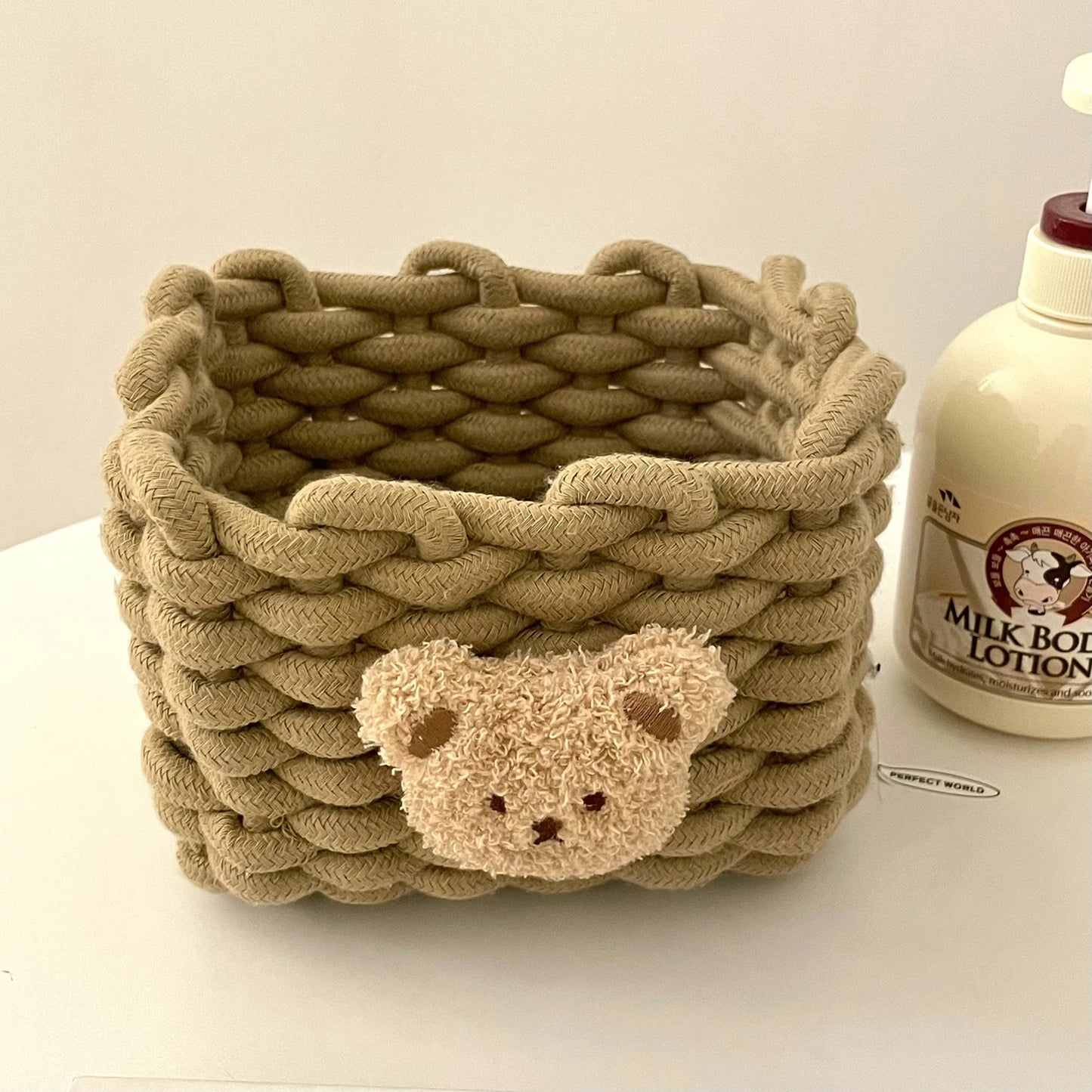 Bear Buddy – Woven Cotton Kids Storage Basket