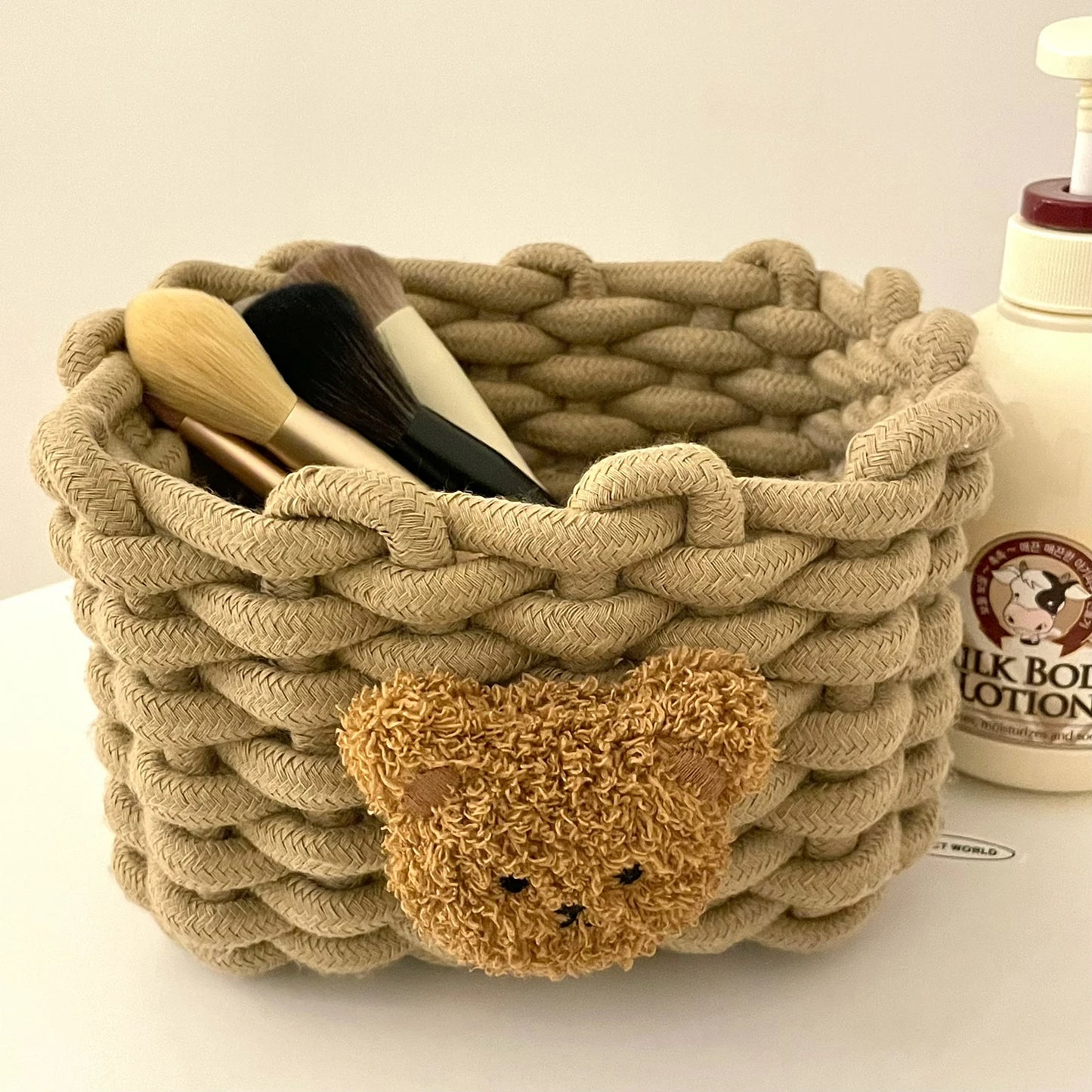 Bear Buddy – Woven Cotton Kids Storage Basket